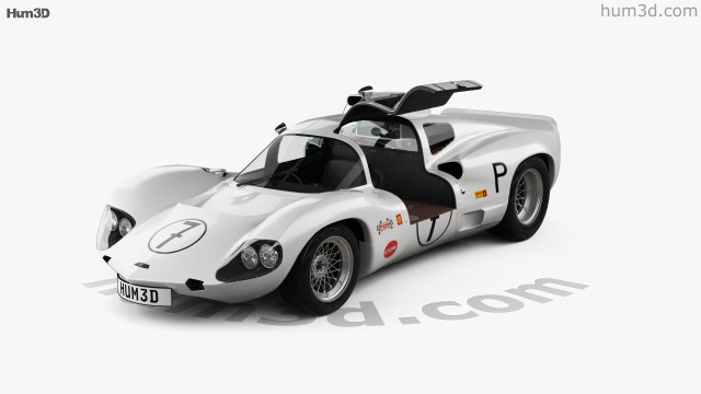360 View Of Chaparral 2d Race Car With Hq Interior 1966 3d