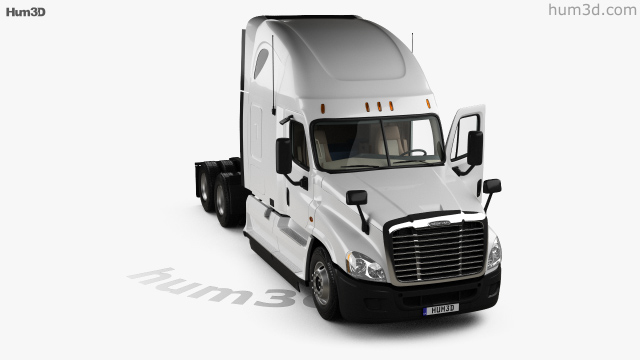 360 View Of Freightliner Cascadia Sleeper Cab Tractor Truck