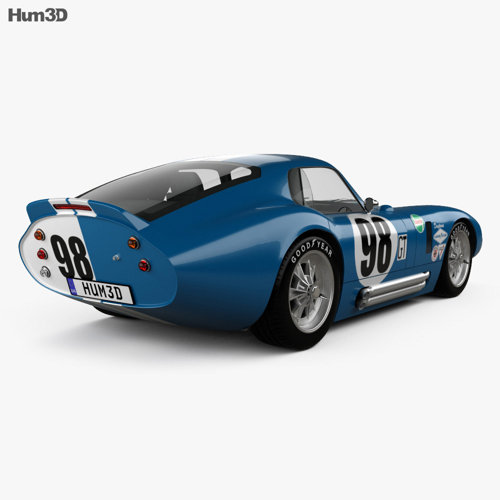 Shelby Cobra Daytona 1964 3D模型 后视图