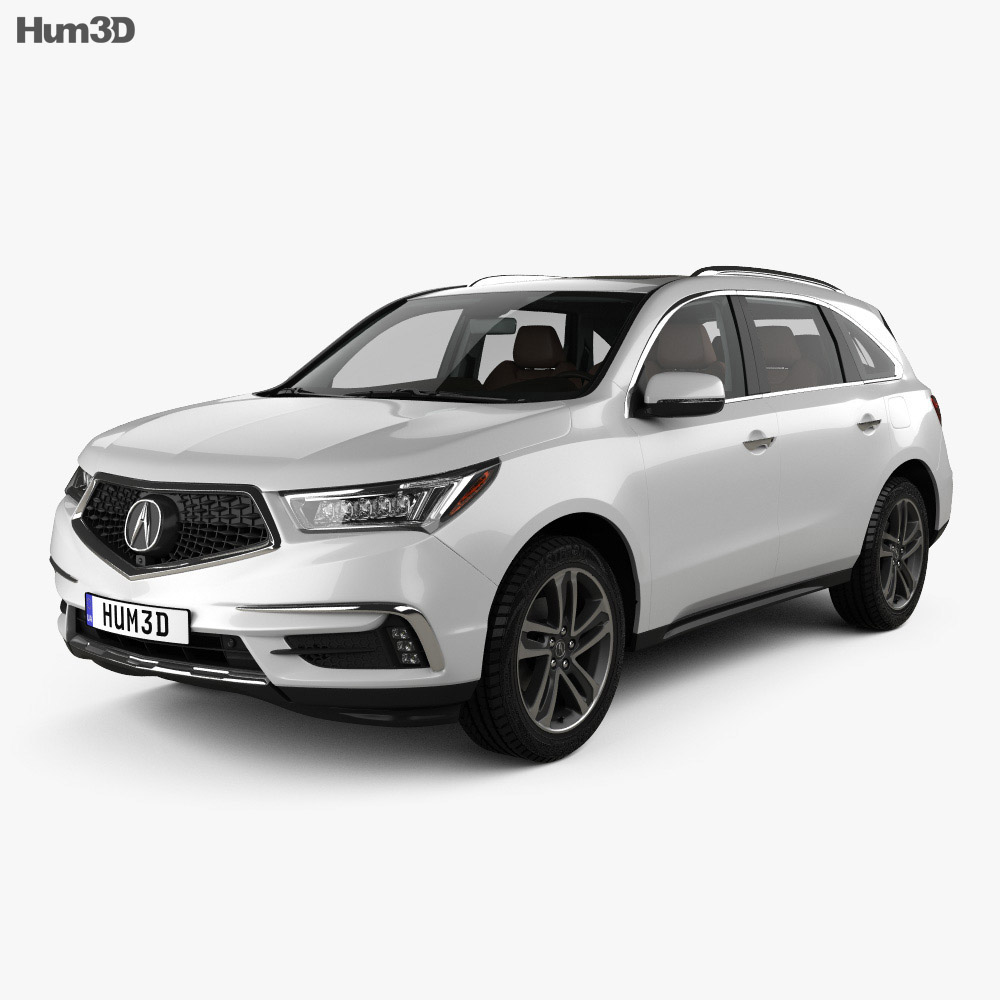 Acura MDX Sport hybrid with HQ interior 2020 3d model