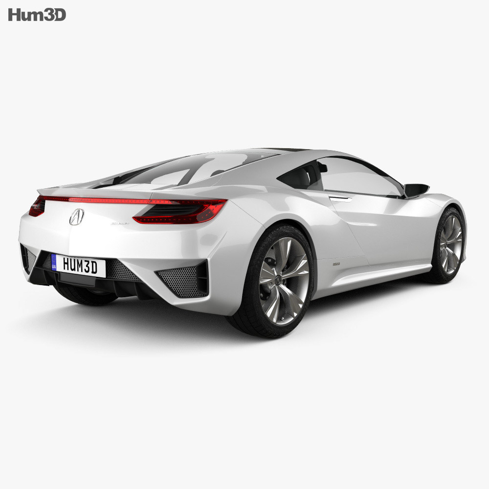 Acura NSX 2015 3d model back view