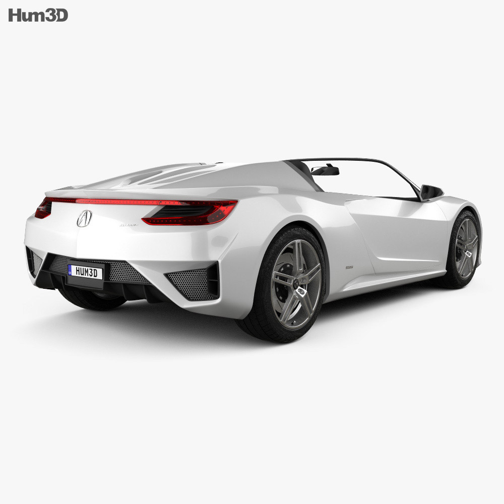 Acura NSX convertible 2015 3d model back view
