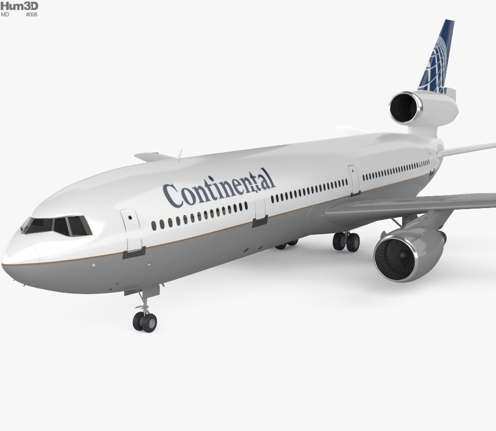 McDonnell Douglas DC-10 3D model - Aircraft on Hum3D