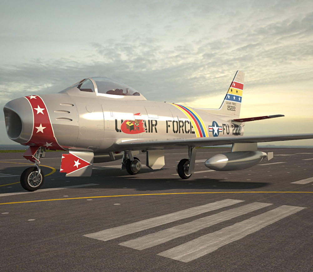 North American F-86 Sabre 3d model