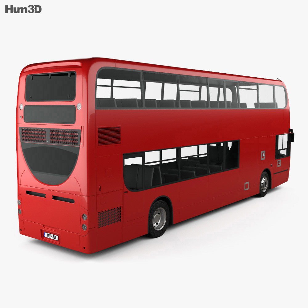 Alexander Dennis Enviro400H Autobús de dos pisos 2015 Modelo 3D vista trasera