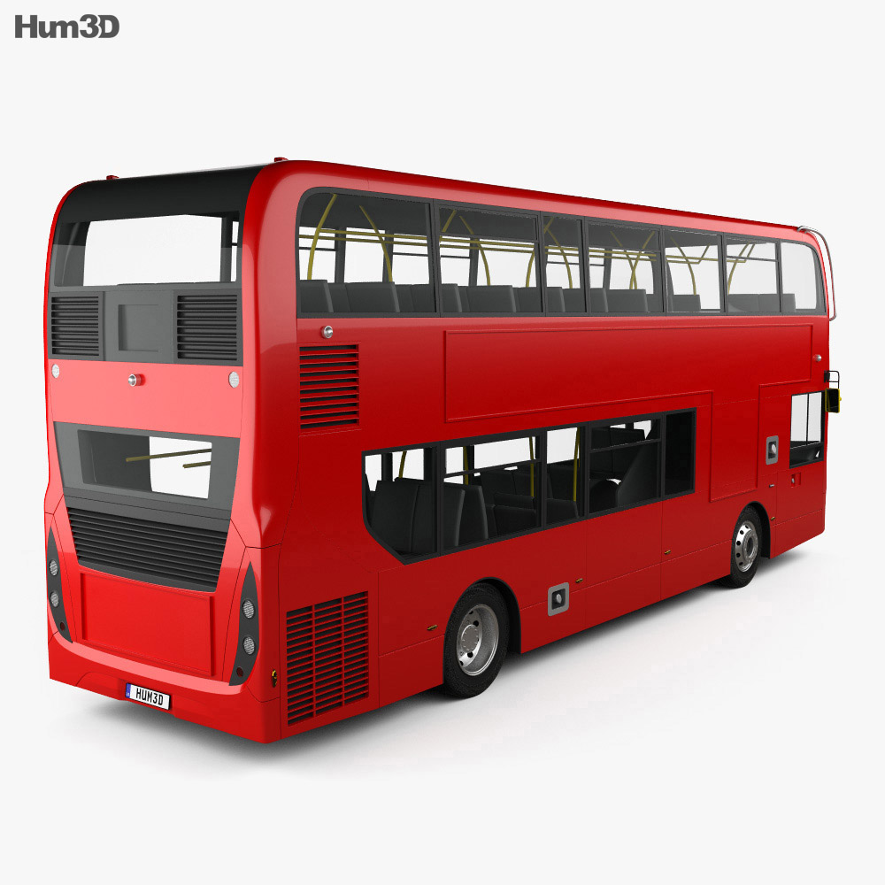 Alexander Dennis Enviro400 Double-Decker Bus 2015 3d model back view