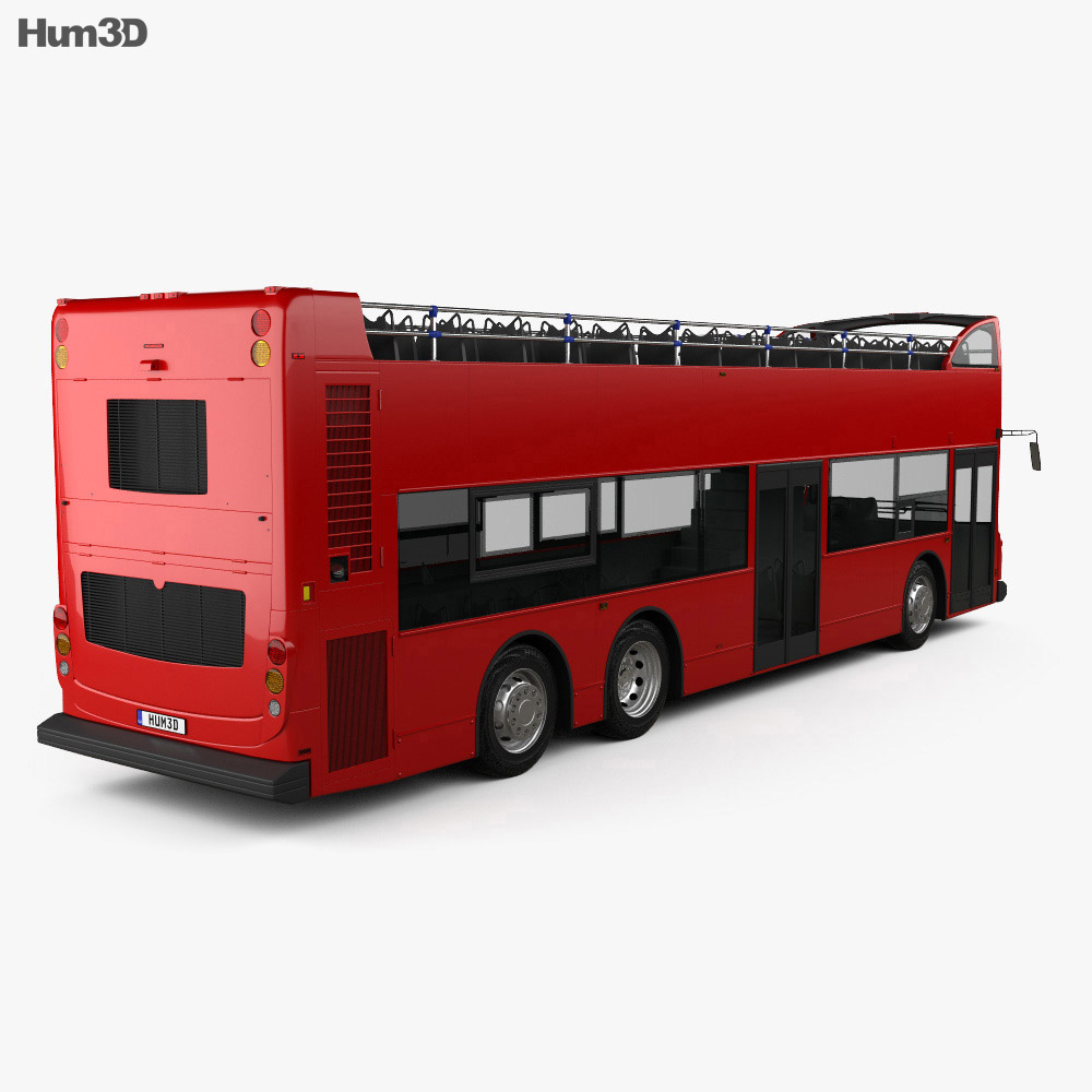 Alexander Dennis Enviro500 Open Top Bus 2005 3D-Modell Rückansicht