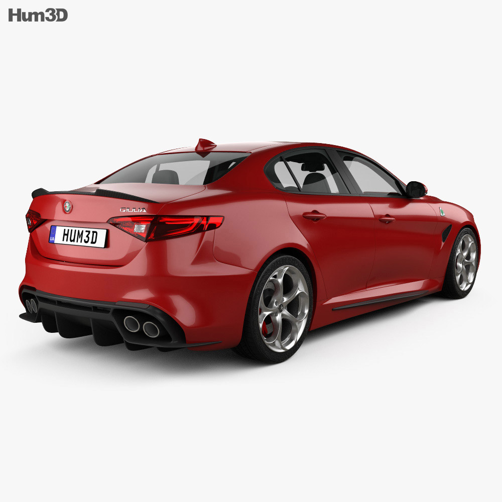 Alfa Romeo Giulia Quadrifoglio with HQ interior 2019 3D model ...