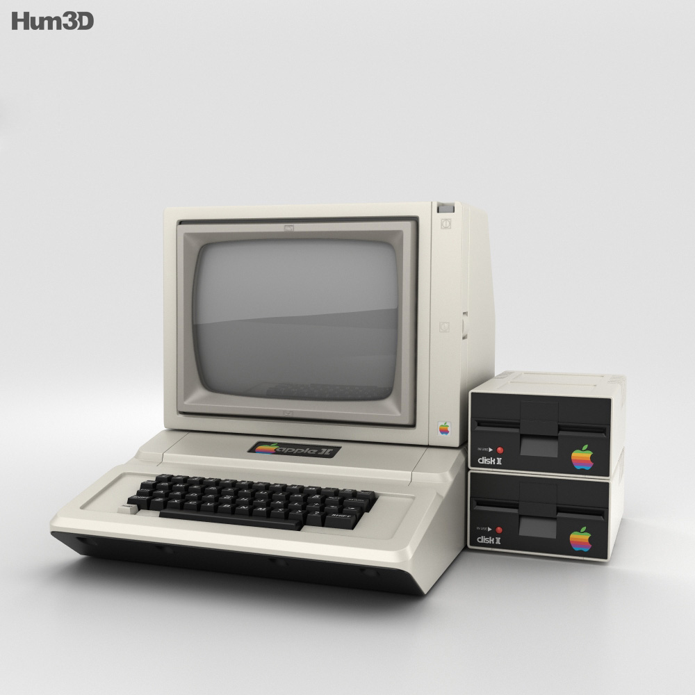 Apple II Computer Modello 3D