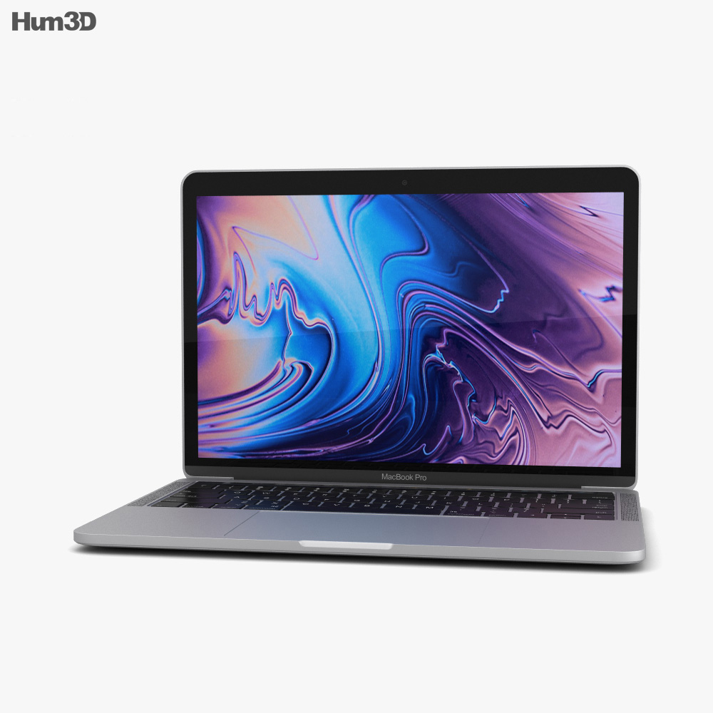 Apple MacBook Pro 13 inch (2018) Touch Bar Silver Modelo 3D