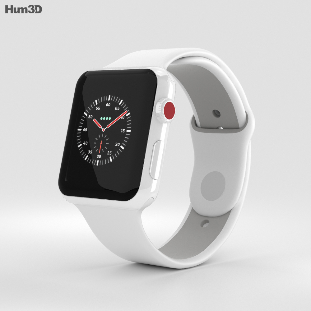nombre de la marca horno primer ministro Apple Watch Edition Series 3 42mm GPS White Ceramic Case Soft White/Pebble  Sport Band Modelo 3D - Electrónica on Hum3D