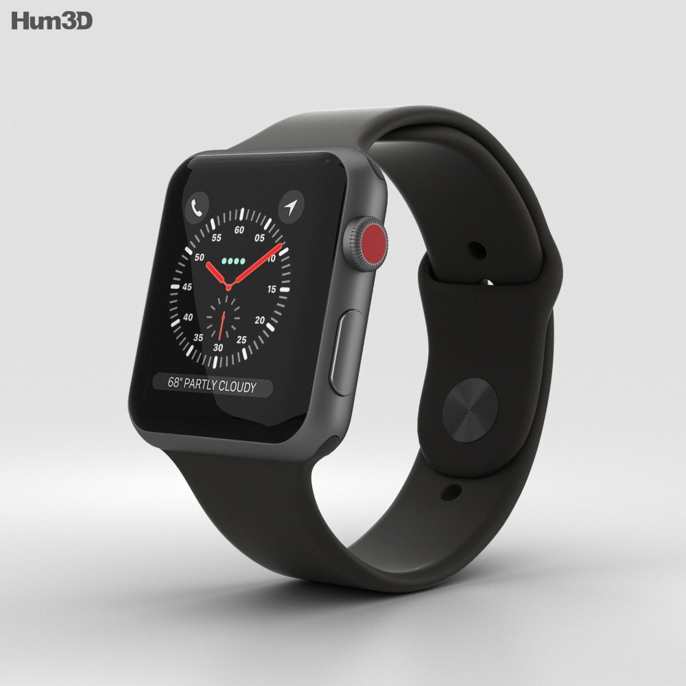 Apple Watch Series 3 Space Gray Aluminum Sport Band Black Store 