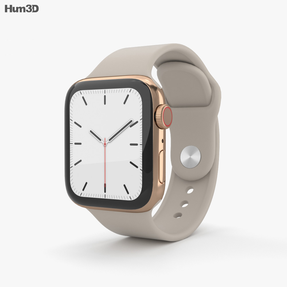 Apple Watch Series 5 40mm Gold Stainless Steel Case with Sport Band 3Dモデル -  電子機器 on Hum3D