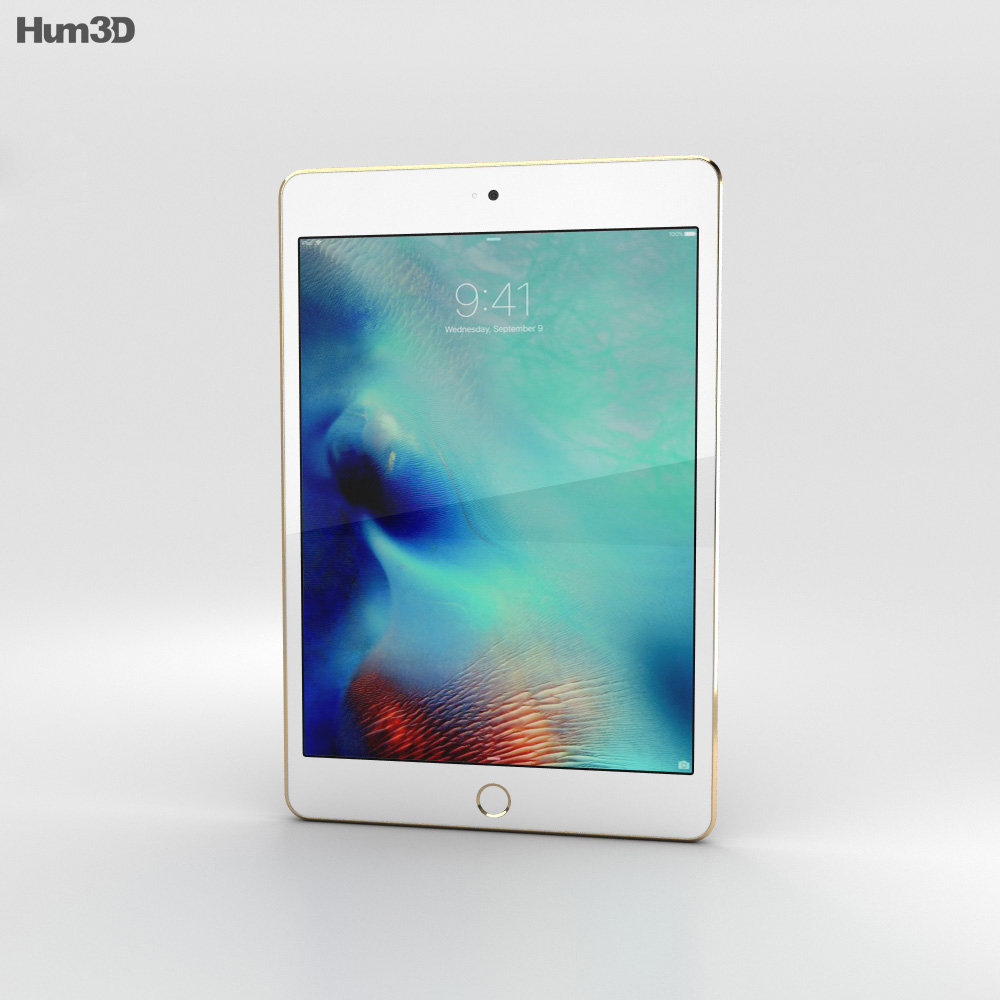 Apple iPad Mini 4 Gold Modelo 3d