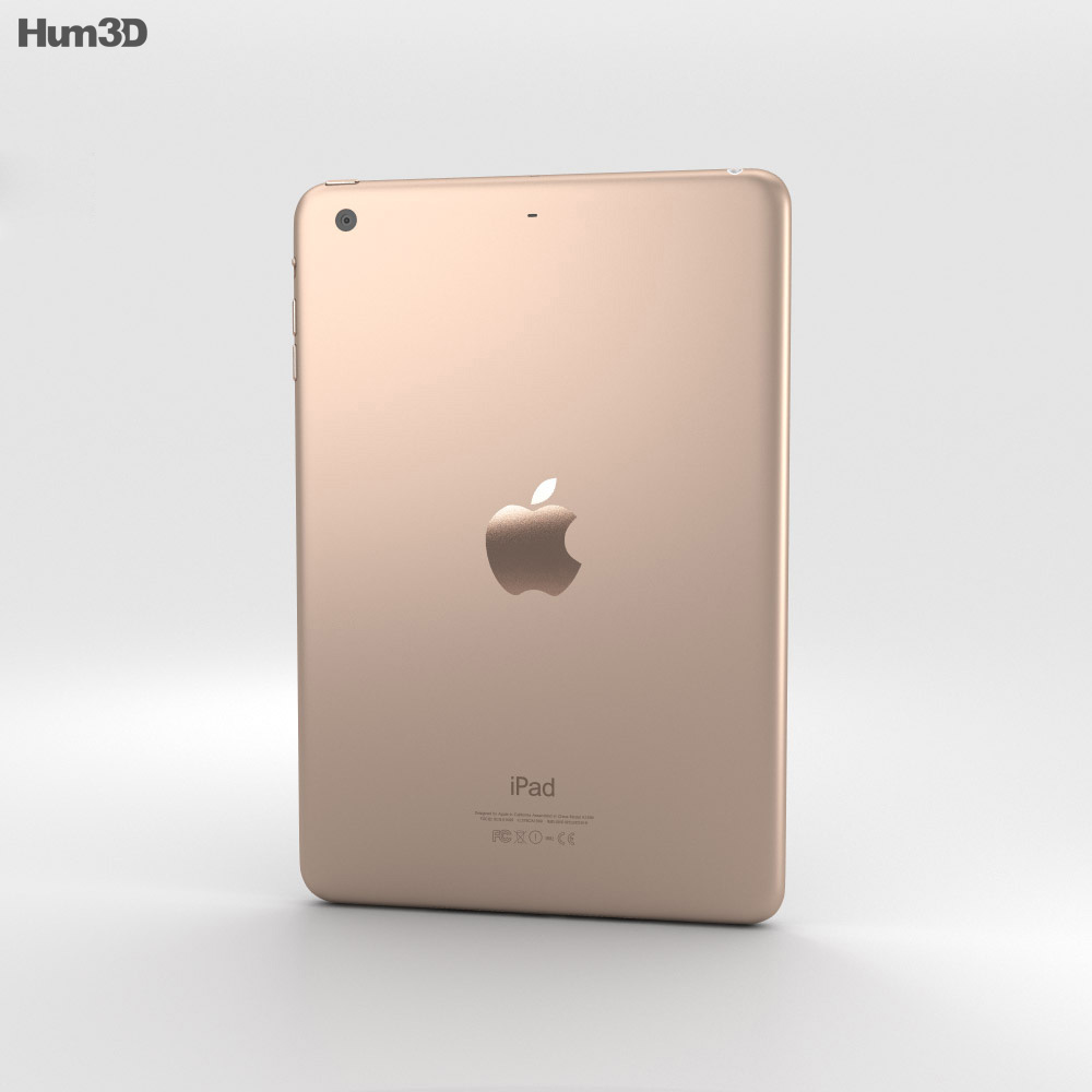 Apple iPad Mini 3 Gold 3D 모델 