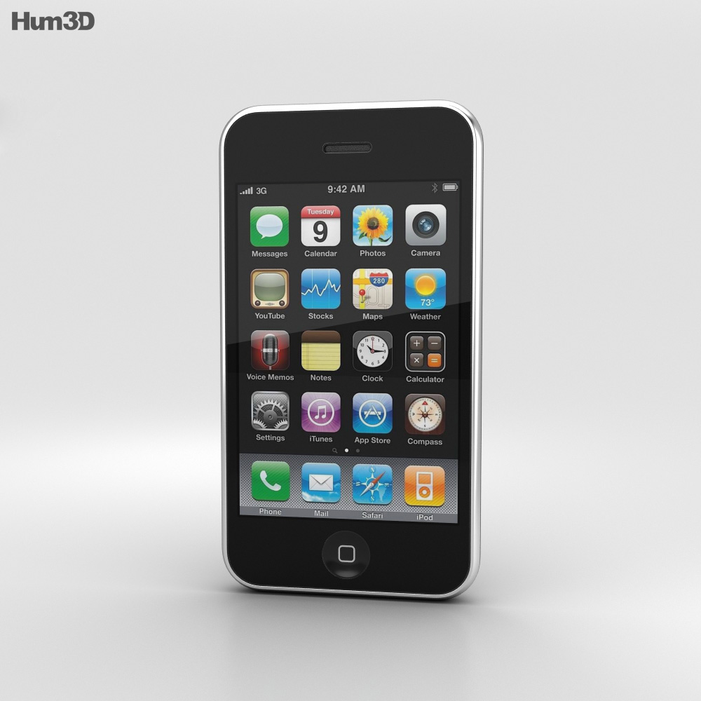 Krankzinnigheid Immoraliteit Conventie Apple iPhone 3GS 黒 3Dモデル - 電子機器 on Hum3D
