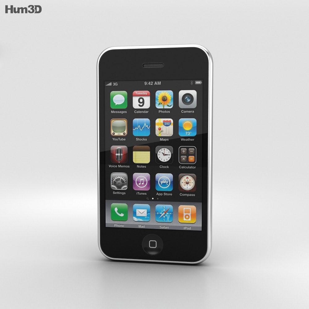 Apple iPhone 3GS Black 3D model Electronics on Hum3D