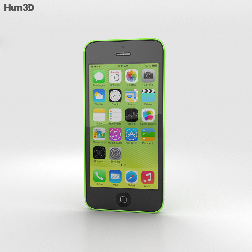 Apple iPhone 5C Green Modelo 3d