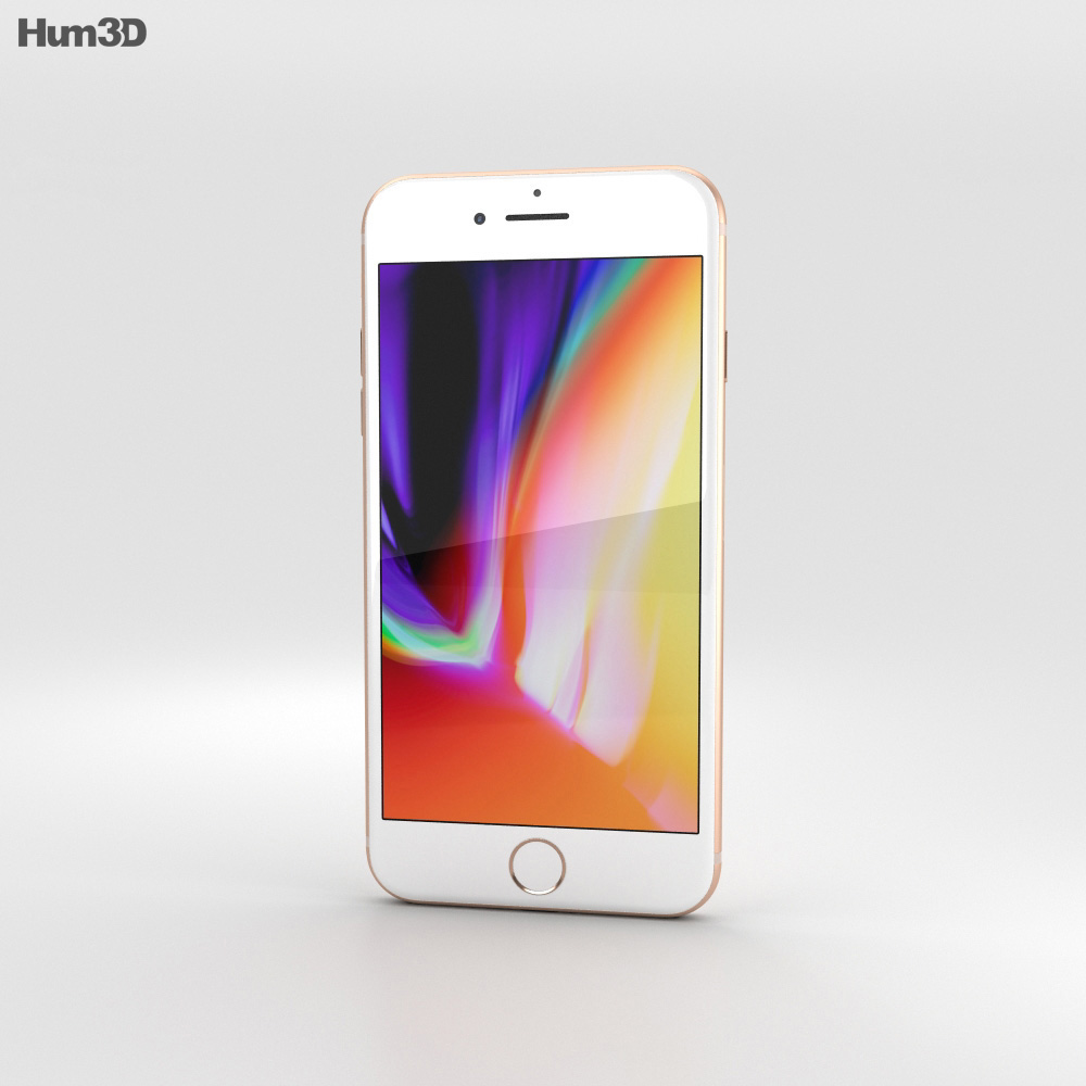 Apple iPhone 8 Plus Gold 3Dモデル
