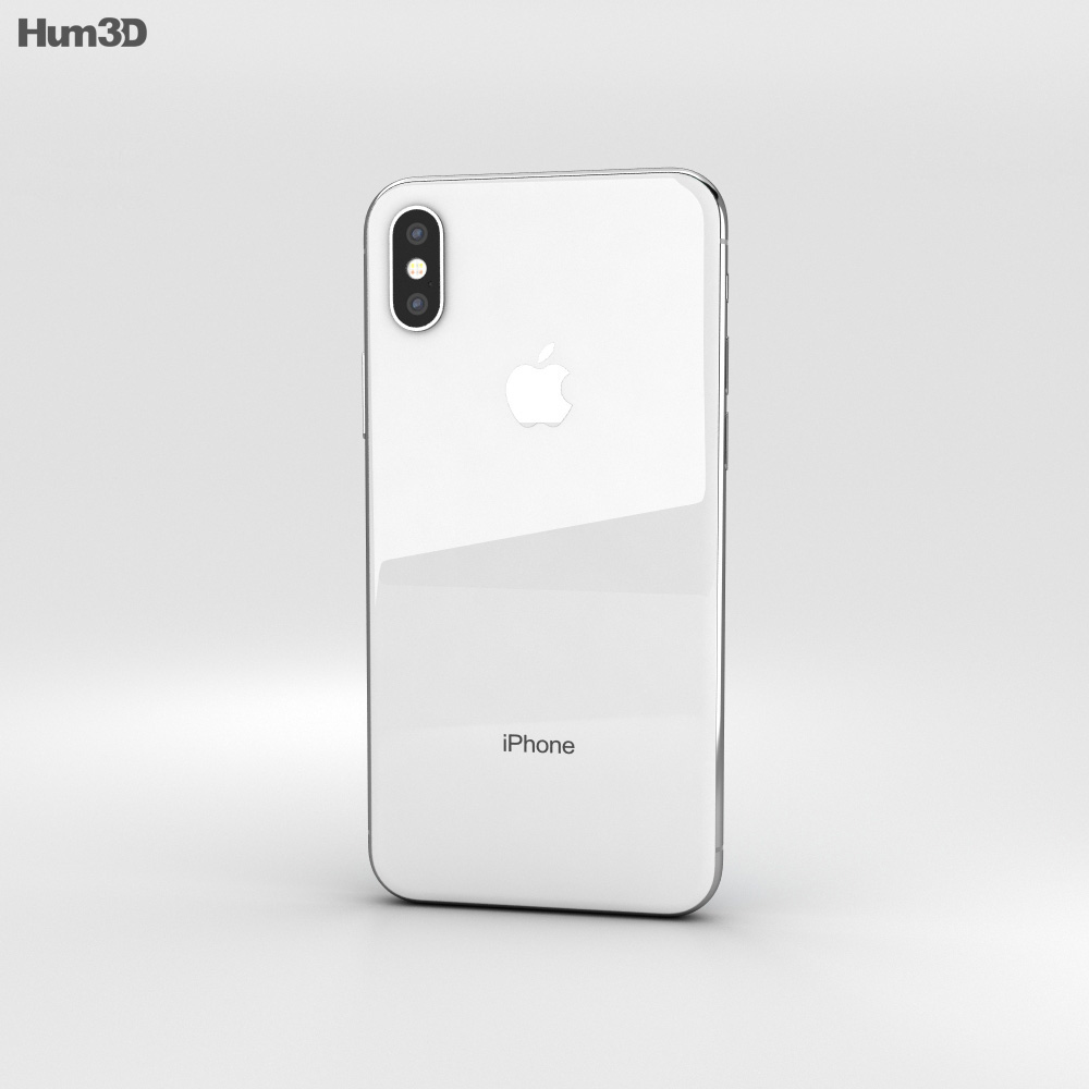Apple iPhone X Silver 3Dモデル