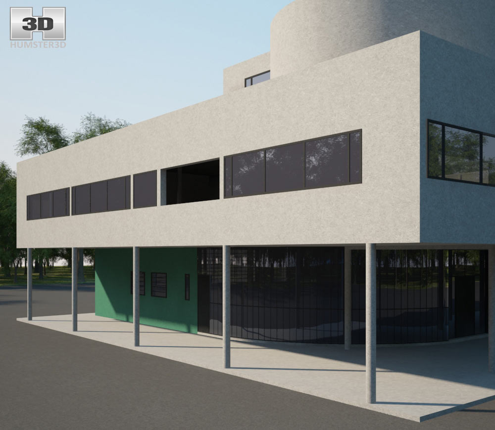 sketchup 3d savoye model villa 3D  Villa Hum3D  model Savoye