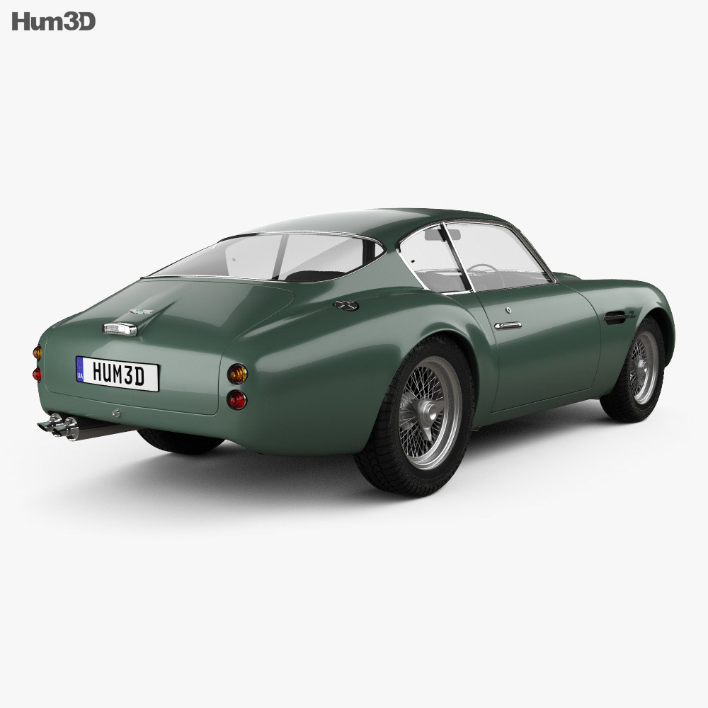 Aston Martin DB4 GT Zagato 1960 3D模型 后视图