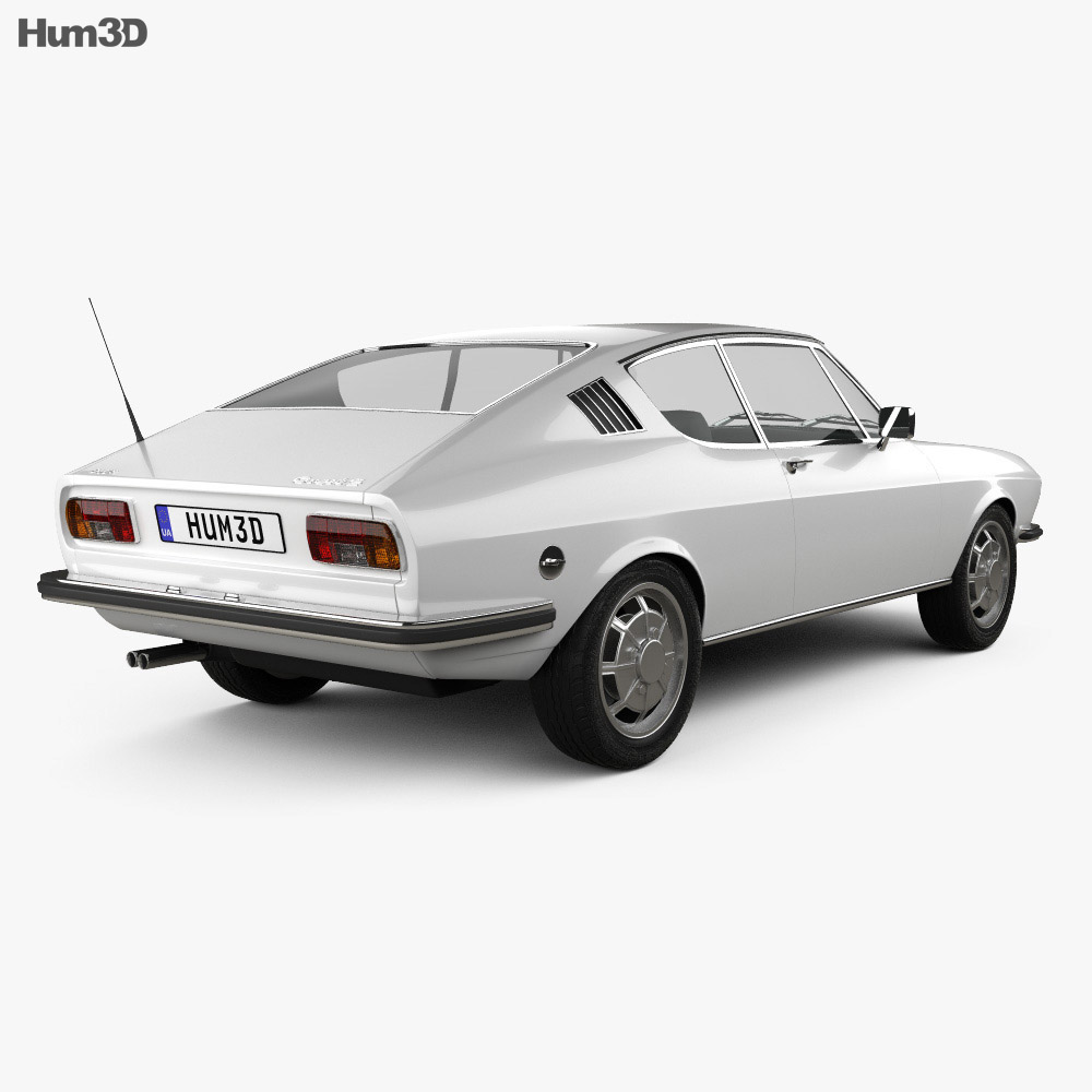 Audi 100 Coupe S 1970 3d model back view