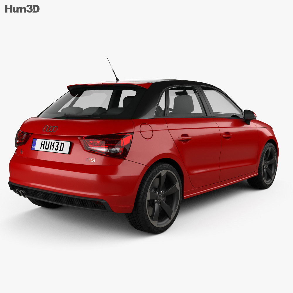 Audi A1 sportback 2015 3D模型 后视图