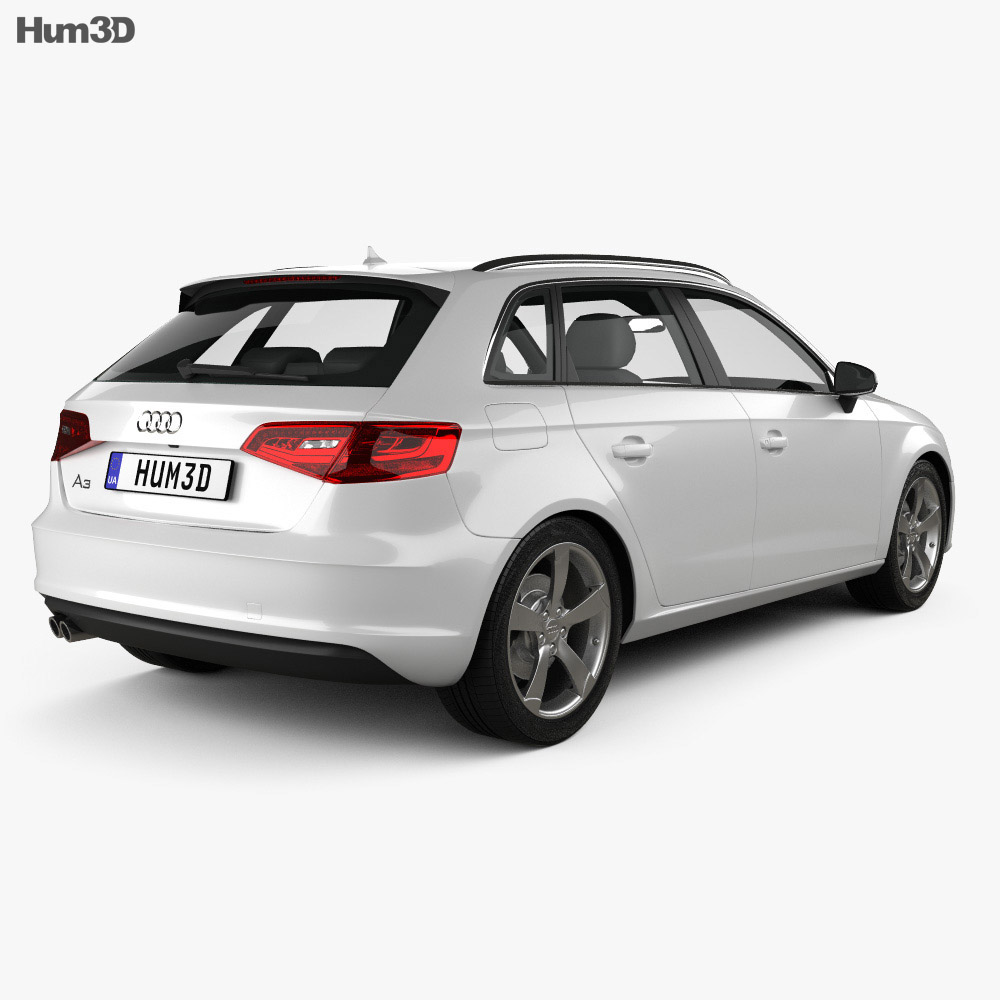 Audi A3 Sportback 2016 3d model back view