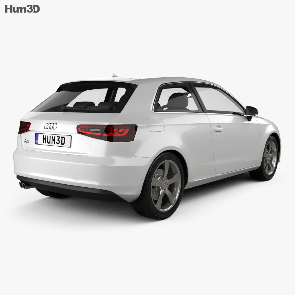 Audi A3 hatchback 3-door 2016 3d model back view