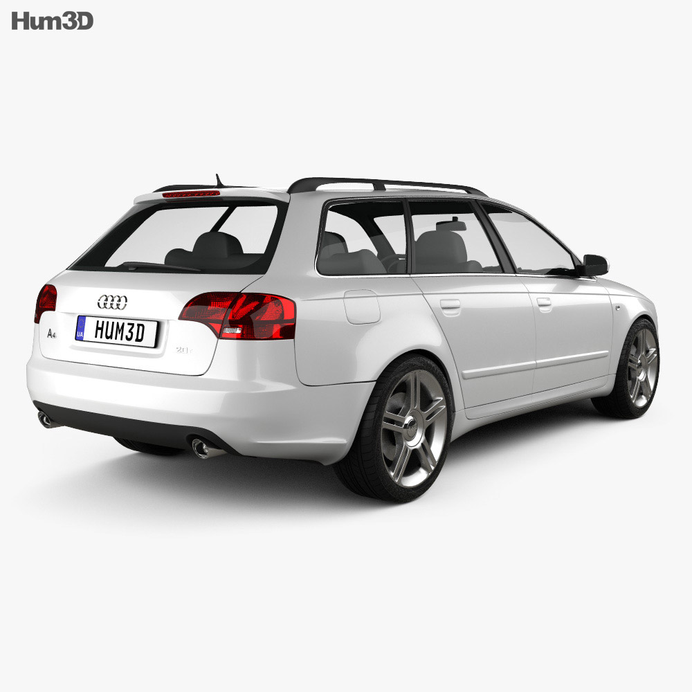 Audi A4 Avant 2007 Modello 3D vista posteriore