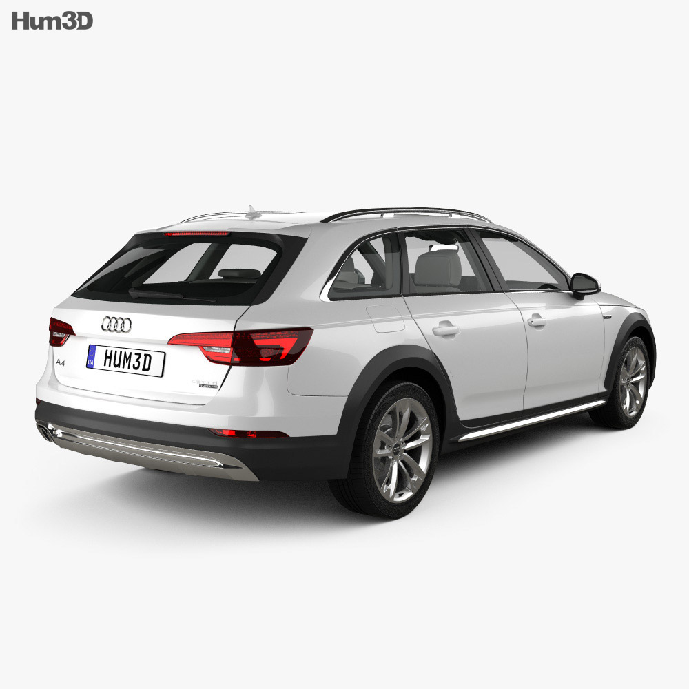 Audi A4 (B9) Allroad with HQ interior 2020 3d model back view