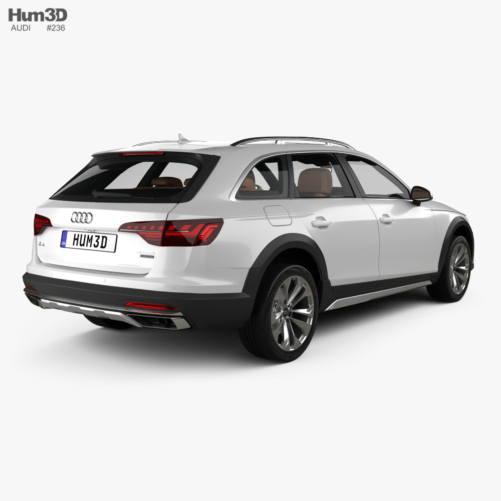 Audi A4 Allroad with HQ interior 2022 3d model back view