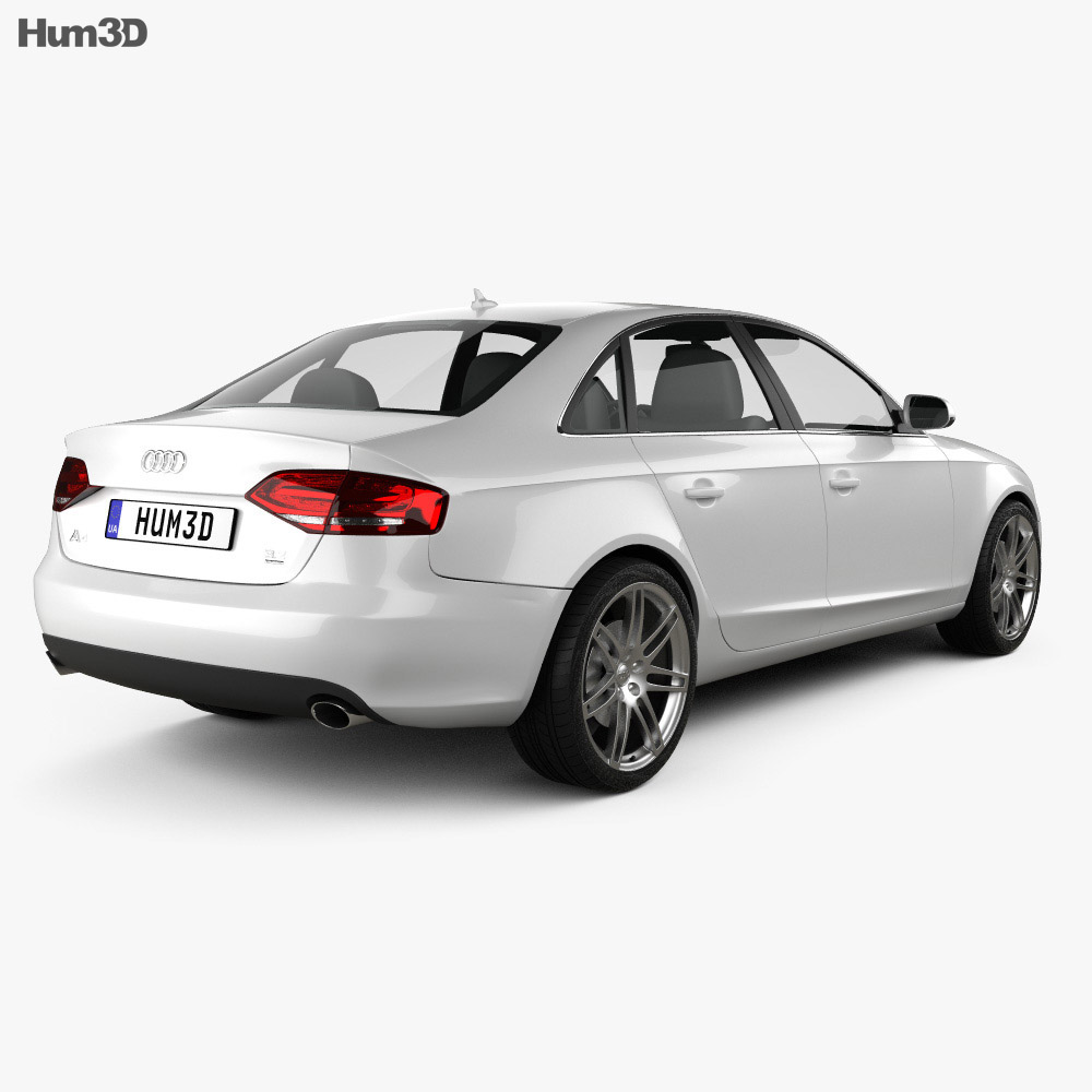 Audi A4 Saloon 2013 3D模型 后视图