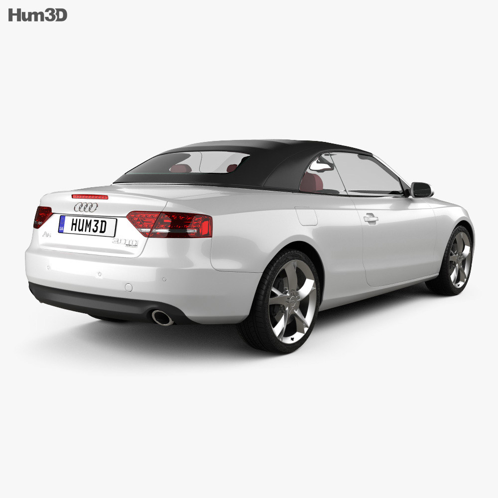 Audi A5 cabriolet with HQ interior 2012 3d model back view