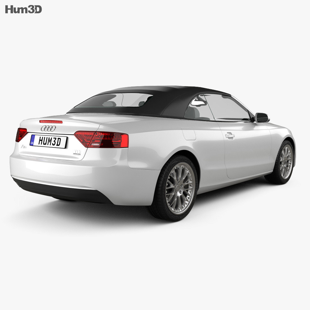 Audi A5 cabriolet with HQ interior 2015 3d model back view
