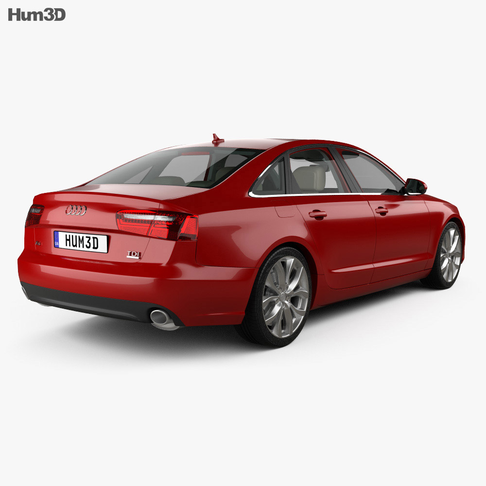 Audi A6 (C7) mit Innenraum 2012 3D-Modell Rückansicht