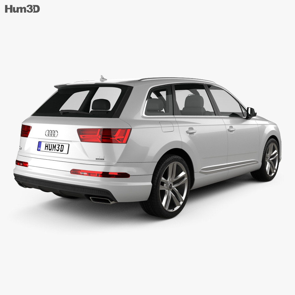 Audi Q7 S-line 2019 3d model back view