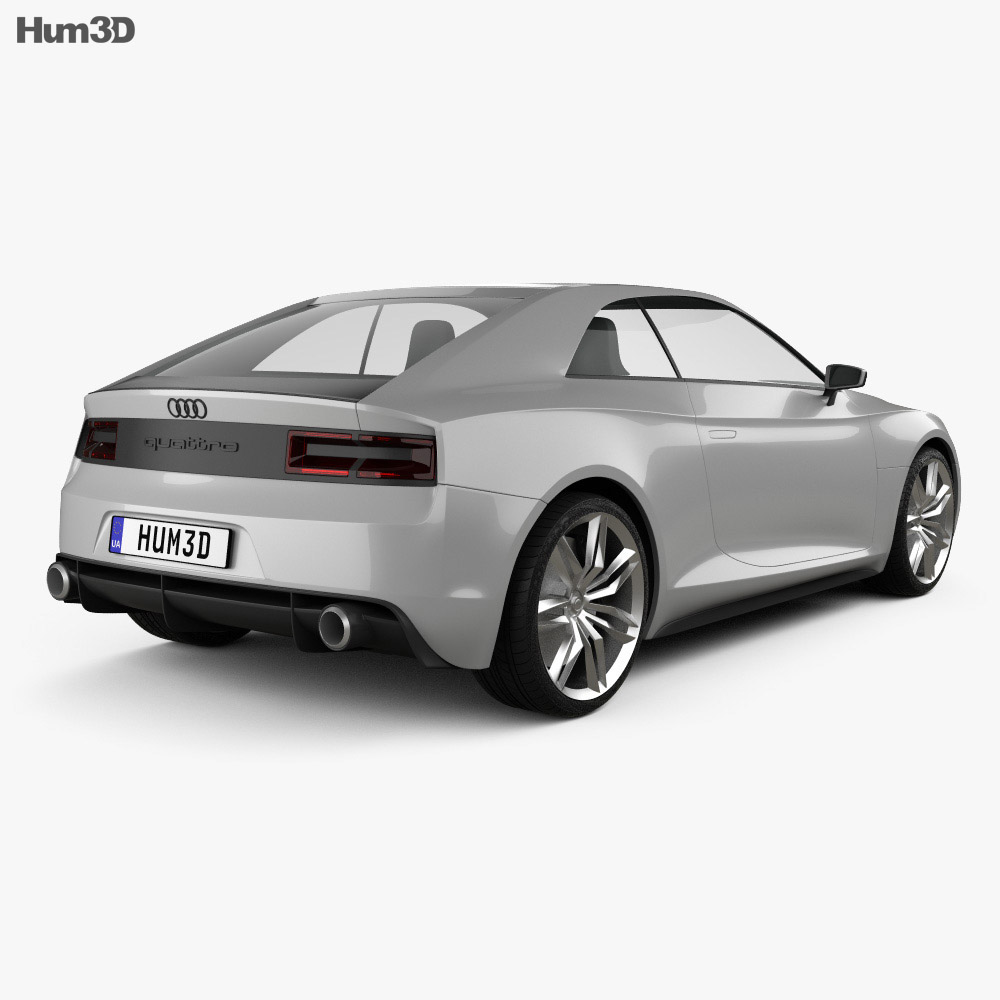 Audi Quattro 2012 3D模型 后视图