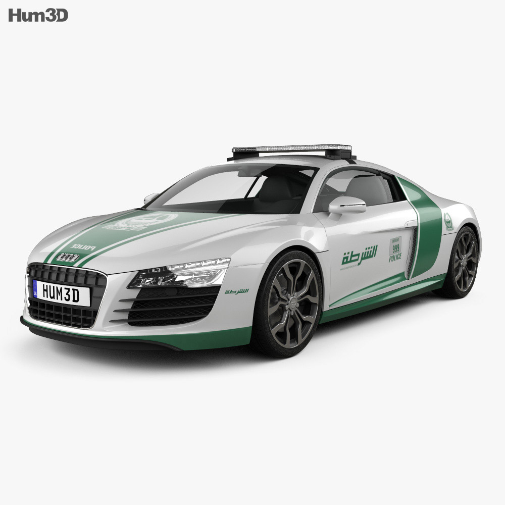 Audi R8 Police Dubai 2015 3d model