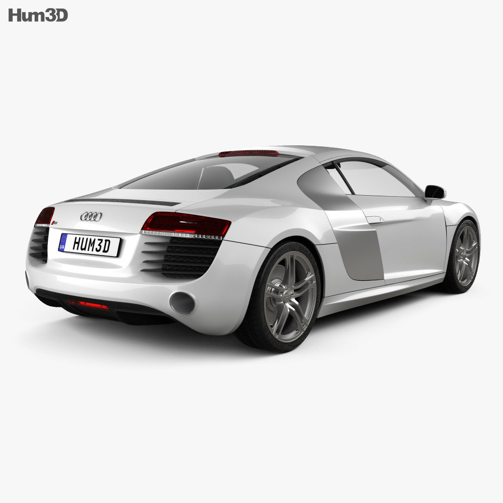 Audi R8 Coupe 2015 3D-Modell Rückansicht