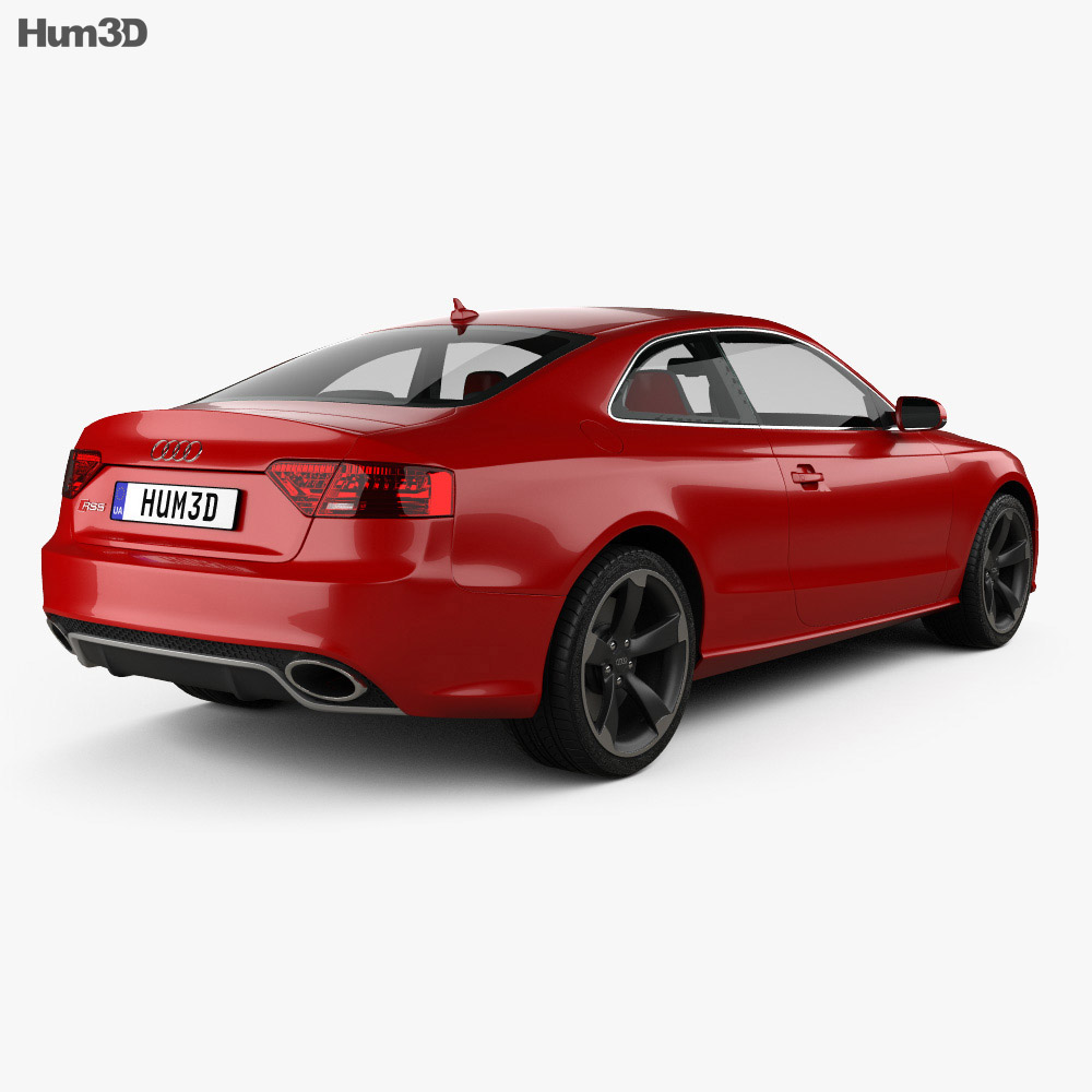 Audi RS5 coupe with HQ interior 2014 3d model back view