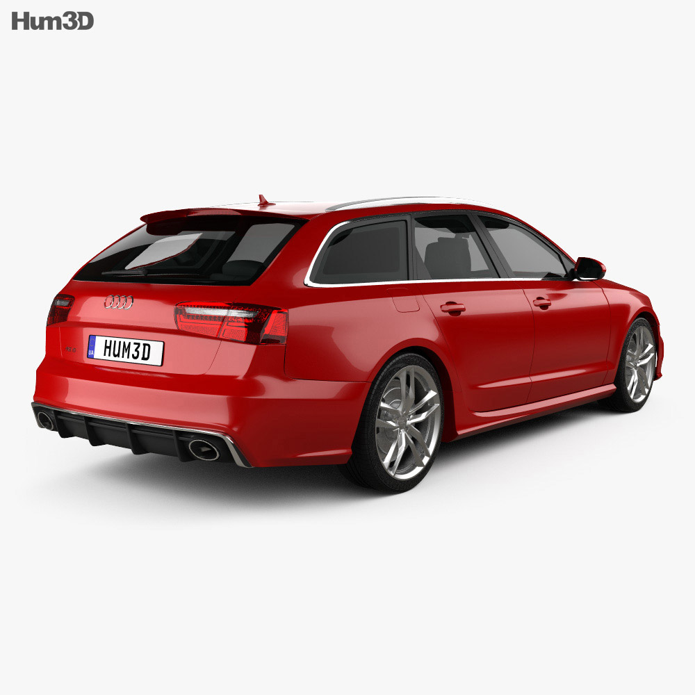 Audi RS6 (C7) avant 2016 3d model back view