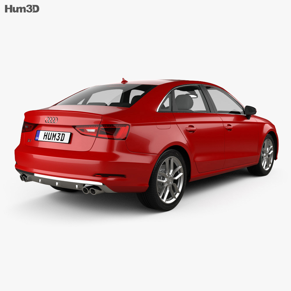Audi S3 sedan 2016 3d model back view