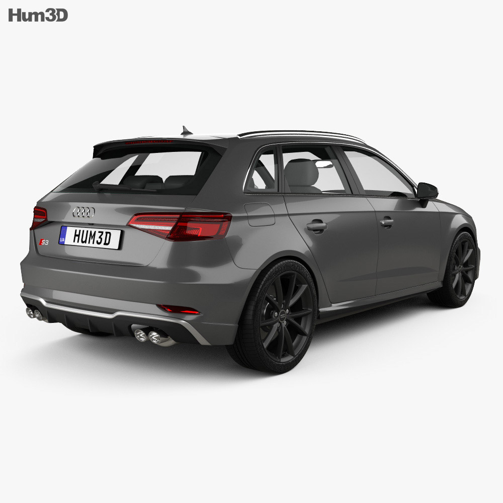 Audi S3 Sportback 2019 3d model back view