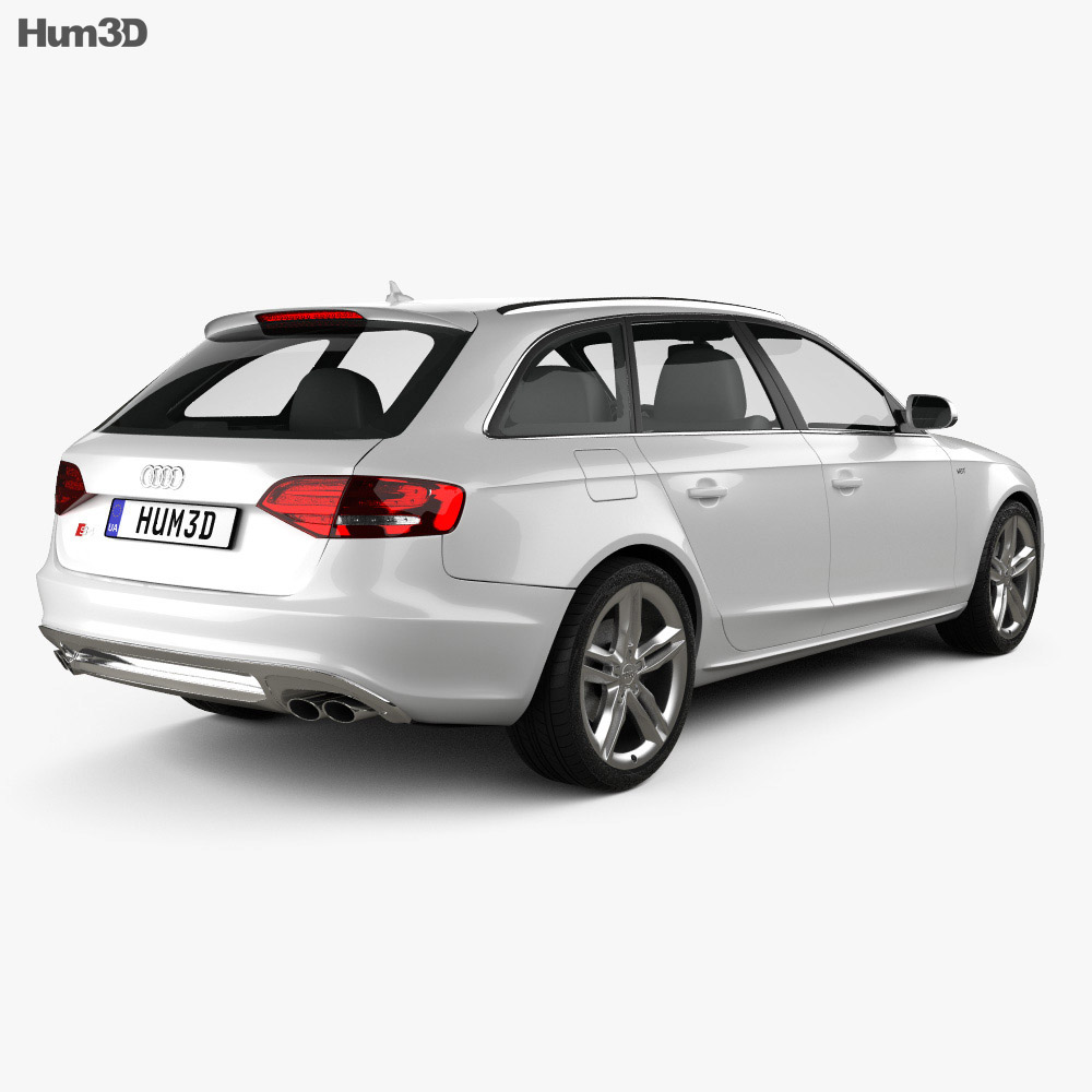 Audi S4 Avant 2013 3D模型 后视图
