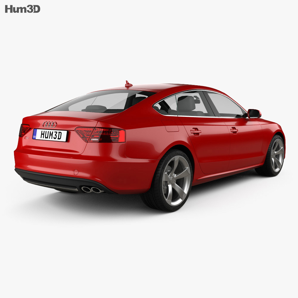 Audi S5 sportback 2015 3D模型 后视图