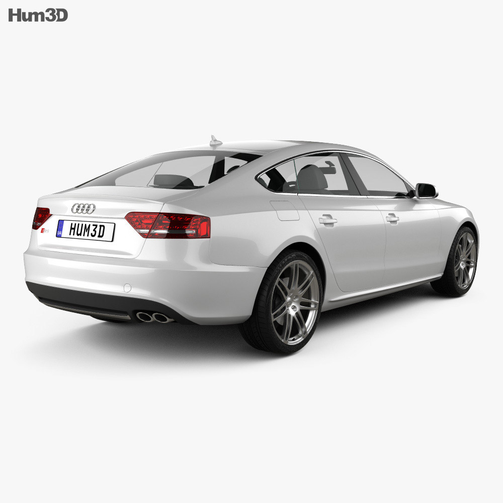 Audi S5 Sportback 2012 3D模型 后视图