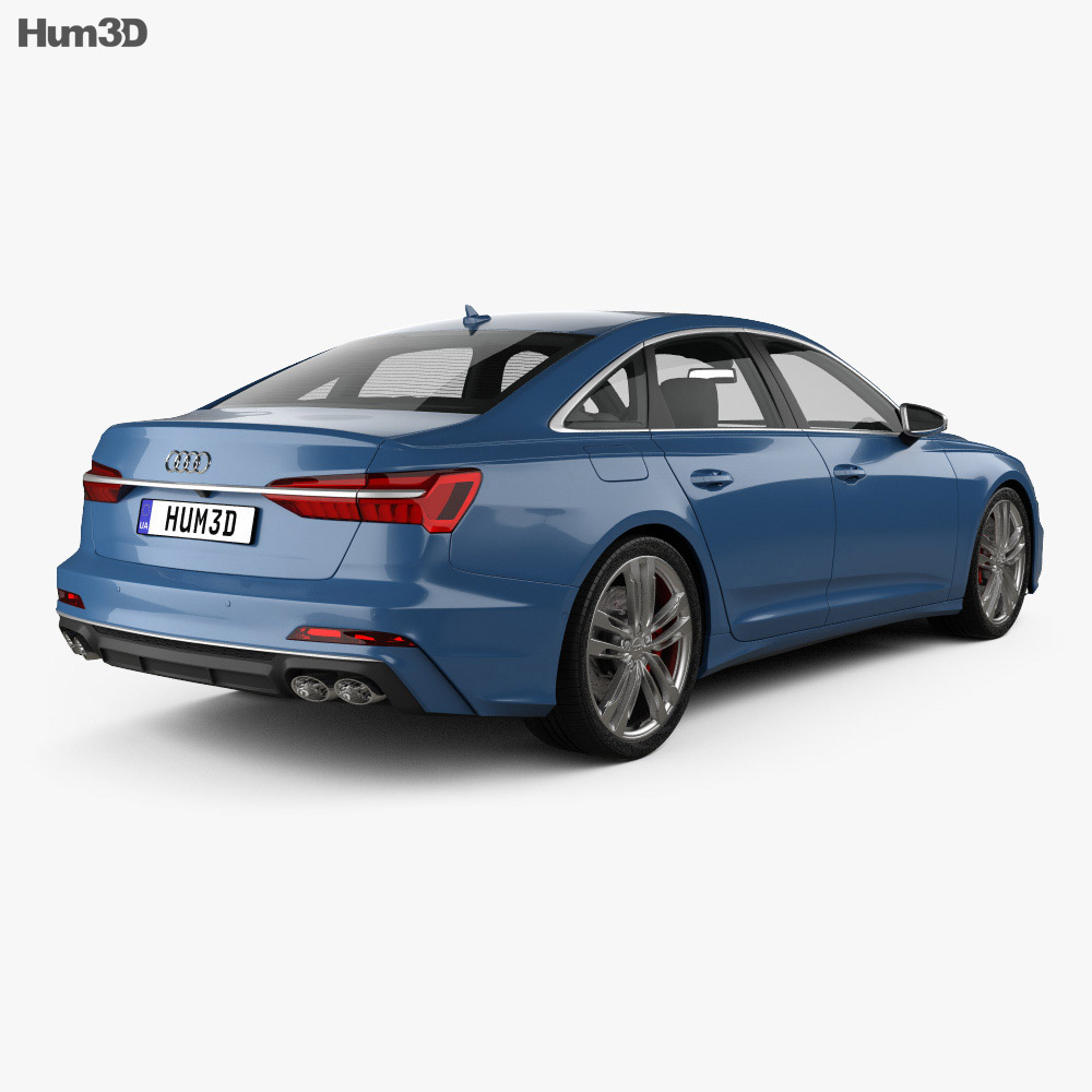 Audi S6 sedan 2022 3D-Modell Rückansicht