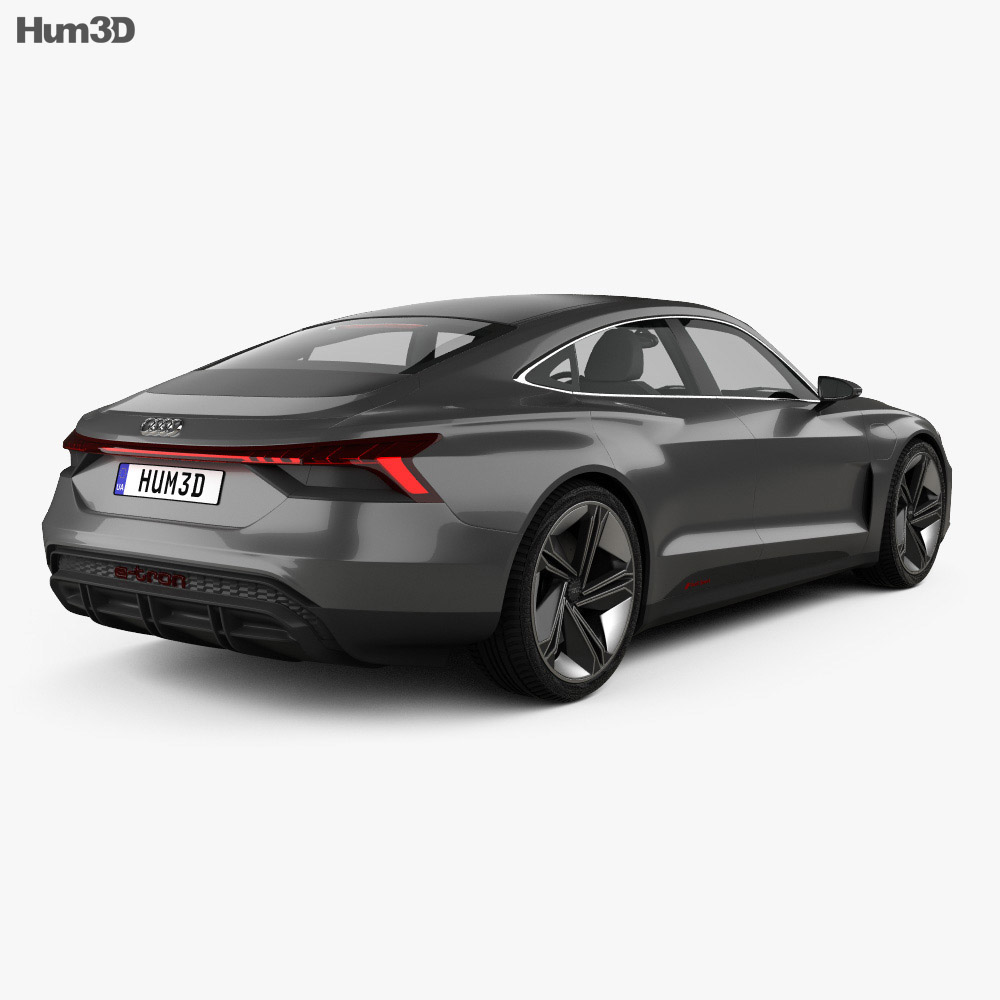 Audi e-tron GT Konzept 2018 3D-Modell Rückansicht